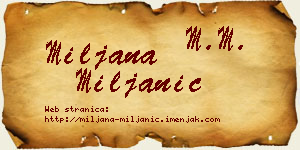 Miljana Miljanić vizit kartica